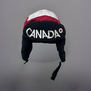 Canada Winter Olympics Hudsons Bay Co Trapper Hat Ear Flaps Size Youth O/S